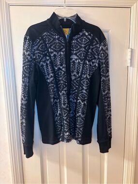 ♣️Ruby Rd. Black Jacket with White Abstract Accents♣️